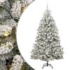 vidaXL Albero di Natale Artificiale con Rami Pieghevoli Verde e Bianco