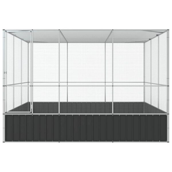 vidaXL Voliera Argento 311x307x212 cm in Acciaio