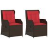 vidaXL Panchina da giardino 2 pcs Marrone polyrattan