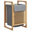 vidaXL Cesto per il Bucato con Borsa Grigia 32x30x36,5 cm in Bamb&ugrave;