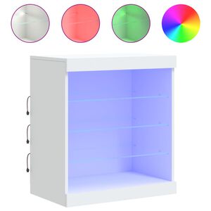 vidaXL Credenza con Luci LED Bianca 60,5x37x67 cm