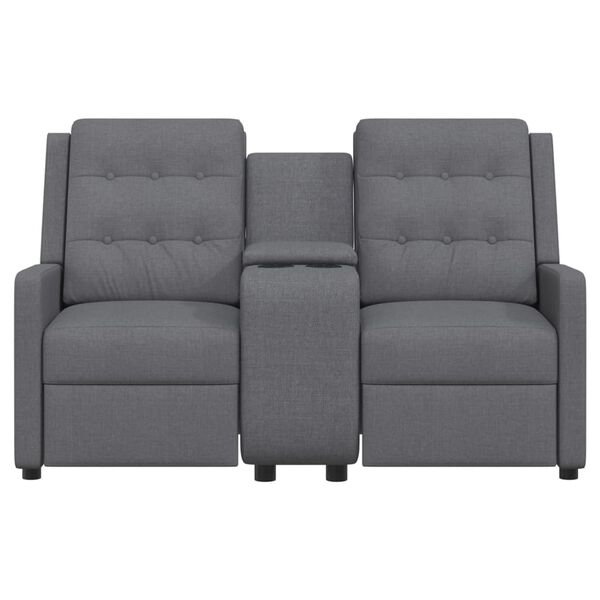 vidaXL Divano Massaggio a 2 Posti con Portabicchieri Grigio Chiaro