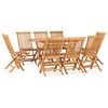 vidaXL Set da Pranzo da Giardino 9 pz Pieghevole in Massello di Teak