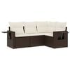 vidaXL Set Divano da Giardino 4 pz con Cuscini Marrone in Polyrattan