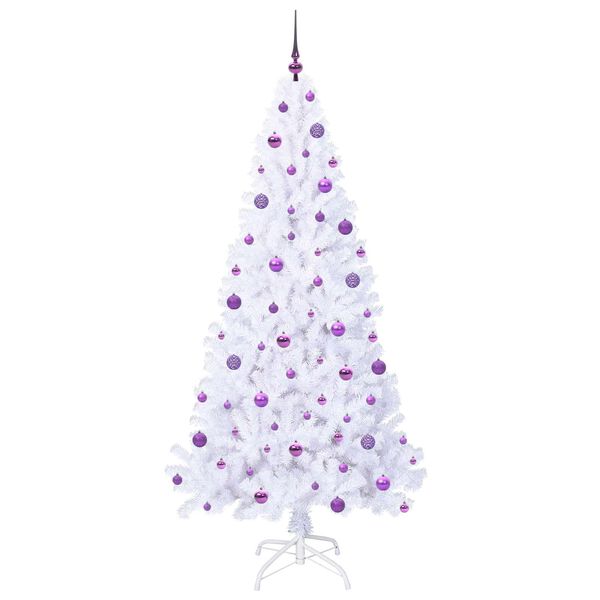 vidaXL Albero di Natale artificiale Bianco 210 cm PVC e Acciaio