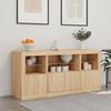 vidaXL Credenza con Luci LED Rovere Sonoma 142,5x37x67 cm