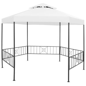 vidaXL Gazebo da Giardino 323x275x265 cm Bianco 180 g/m&sup2;