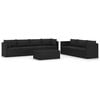 vidaXL Set Divani da Giardino 8 pz con Cuscini in Polyrattan Nero