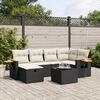 vidaXL Set Divani da Giardino con Cuscini 7pz Nero Polyrattan