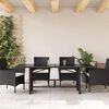 vidaXL Tavolo da Giardino Piano in Vetro Nero 190x80x74 cm Polyrattan