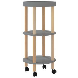vidaXL Carrello 3 Ripiani Grigio 38x38x82 cm Legno Multistrato e Pino