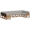 vidaXL Set di divani da esterno 10 pz Grigio Naturale e Chiaro