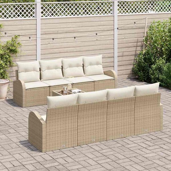 vidaXL Set Divano da Giardino Beige 55 x 55 x 37 cm polyrattan
