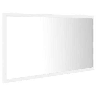 vidaXL Specchio da Bagno con LED Bianco 80x8,5x37 cm in Acrilico