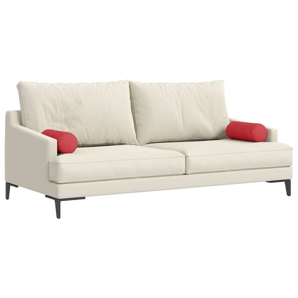 vidaXL Cuscini a rullo 2 pcs Rosso Ø 15 x 40 cm Tessuto