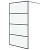 vidaXL Parete Doccia Walk in Nera 115x195 cm Vetro Smerigliato ESG