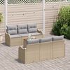 vidaXL Set Divano da Giardino con cuscino 7 pcs Beige polyrattan