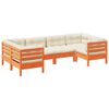 vidaXL Set Divani Giardino 6pz con Cuscini Marrone Cera Massello Pino