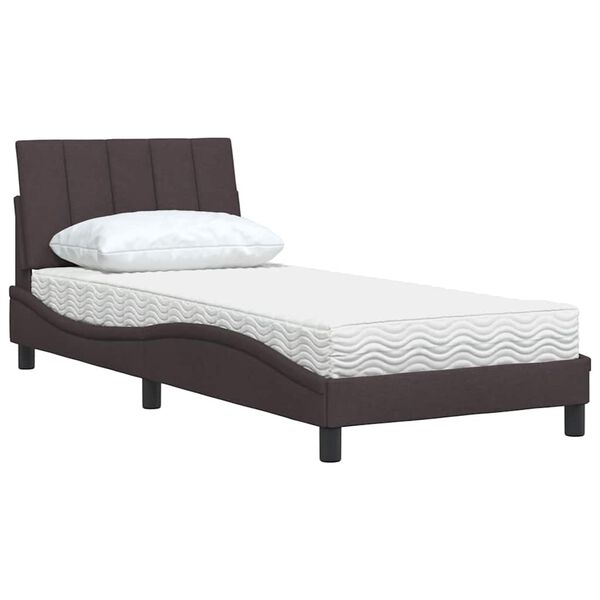 vidaXL Letto con Materasso Hanko Marrone Scuro 80x200 cm in Tessuto