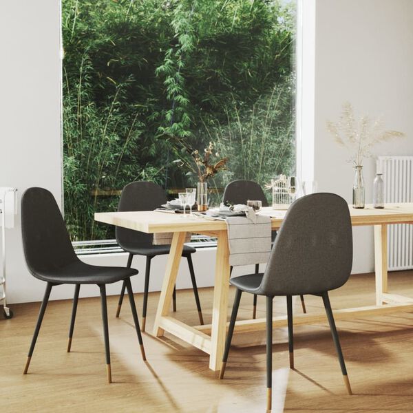 vidaXL Sedie da Pranzo 4 pz Grigio Scuro in Tessuto