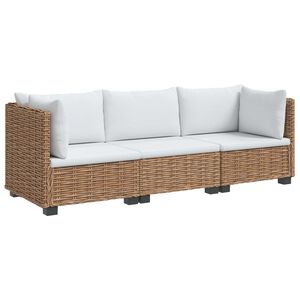 vidaXL 3 pz Set Lounge in Rattan con Cuscini GENDT Rattan naturale
