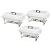 vidaXL Set 3 pz Teglie Scaldavivande in Acciaio Inossidabile