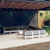 vidaXL Set Divani da Giardino 12 pz con Cuscini Legno di Pino Bianco