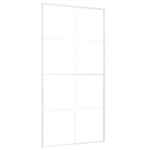 vidaXL Porta Scorrevole in Vetro ESG e Alluminio 102,5x205 cm Bianca