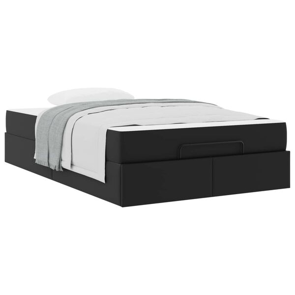 vidaXL Struttura letto con materasso con materasso 2 pcs Nero PVC