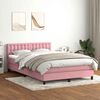vidaXL Letto a Molle con Materasso e LED Rosa 160x220 cm in Velluto