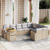 vidaXL Set Divano da Giardino 10 pz con Cuscini Beige in Polyrattan