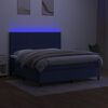 vidaXL Letto a Molle con Materasso e LED Blu 160x200 cm in Tessuto