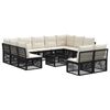 vidaXL Set Divano da Giardino 12 pz 11-Posti Nero polyrattan