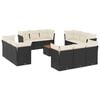 vidaXL Set Divani da Giardino 13pz con Cuscini Nero in Polyrattan