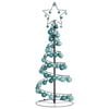 vidaXL Albero di Natale a LED con Palline 80 LED Bianco Caldo 120 cm