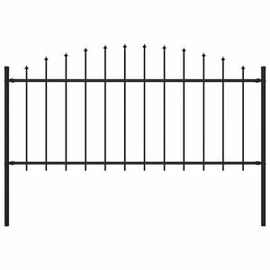 vidaXL Recinzione da Giardino Woerden con Punta a Lancia in Acciaio 170x75 cm Nero