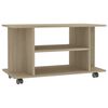 vidaXL Mobile TV con Ruote Rovere Sonoma 80x40x45 cm Legno Multistrato