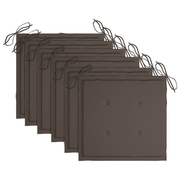 vidaXL Sedie da Giardino Pieghevoli 6pz con Cuscini in Massello Acacia