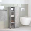 vidaXL Mobile da Bagno con Portarotolo Grigio Cemento 39x22x90 cm