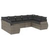 vidaXL Set Divano da Giardino 9 pz con Cuscini Grigio in Polyrattan