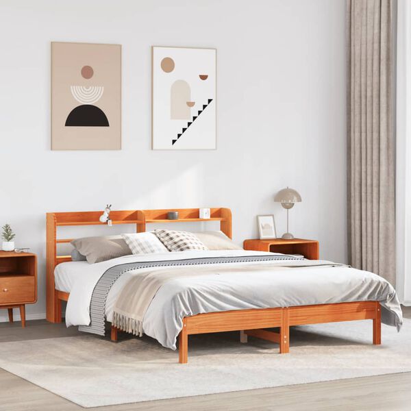 vidaXL Letto senza Materasso Marrone Cera 140x190 cm in Legno di Pino