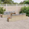 vidaXL Set Divano da Giardino con cuscino 9 pcs Beige Poly Rattan
