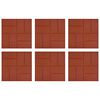 vidaXL Pietra da Passo 6 pcs Rosso 40,5 x 40,5 x 2 cm Gomma