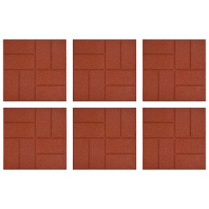 vidaXL Pietra da Passo 6 pcs Rosso 40,5 x 40,5 x 2 cm Gomma