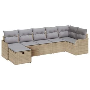 vidaXL Set di divani 7 pz 7-Numero di posti Beige e Grigio Chiaro