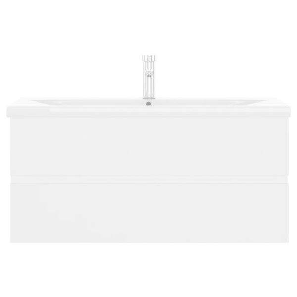 vidaXL Mobile Bagno con Lavabo Integrato Bianco in Legno Multistrato