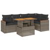 vidaXL Set Divano da Giardino 6pz con Cuscini Grigio Polyrattan Acacia