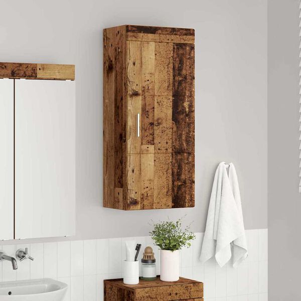 vidaXL Armadio da bagno a muro TULUM Legno vecchio 37 x 24,5 x 86 cm
