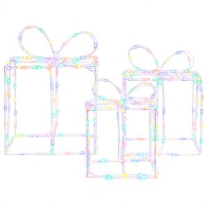 vidaXL Scatole regalo di Natale luminose LOVIISA 3 pz 360 LED