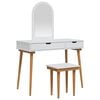 vidaXL Set Tavolo da Trucco FAUSKE 3 pz Bianco 100 x 50 x 143 cm